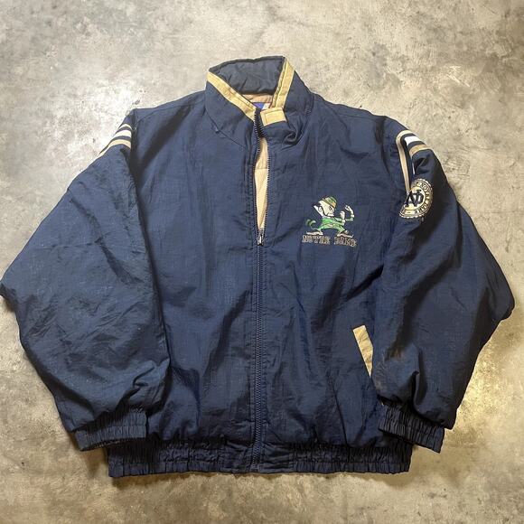 Vintage Pro Player University Notre Dame Fighting Irish Men's XL Puffer Jacket - Picture 1 of 4